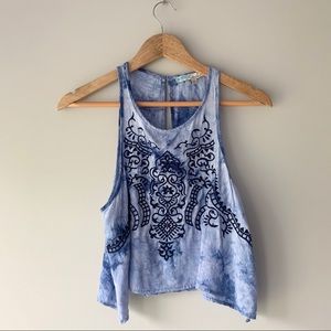 Nordstrom Cecico Embroidered Tie-dye Crop